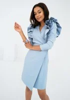 Donata - light blue mini wrap dress