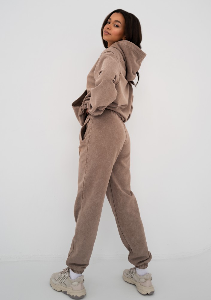 Sabo - Coffee beige vintage wash sweatpants