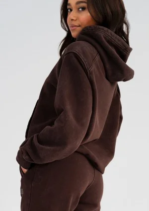 Sabo - Dark brown vintage wash hoodie