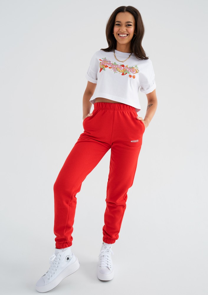 Way - White crop top ''Fruits" logo