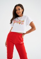 Way - White crop top ''Fruits" logo