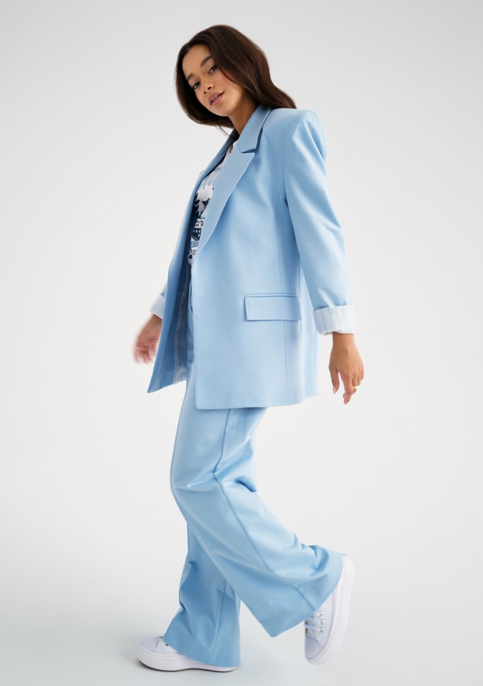 Ellis - Loose blue cotton trousers