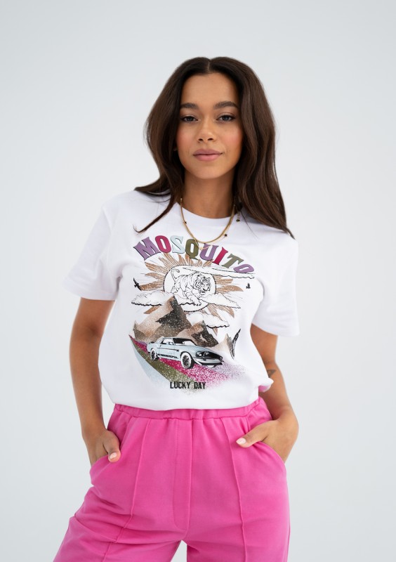Tigre - White T-shirt "Lucky Day" print