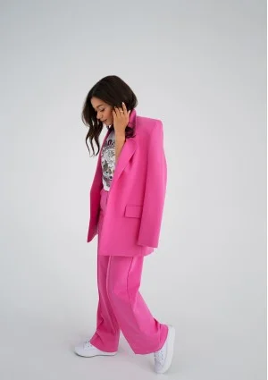 Ellis - Loose fuxia pink cotton pants