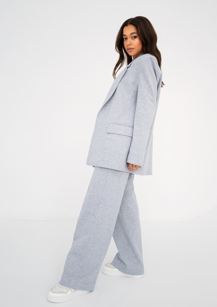 Zura - Light melange grey oversize blazer