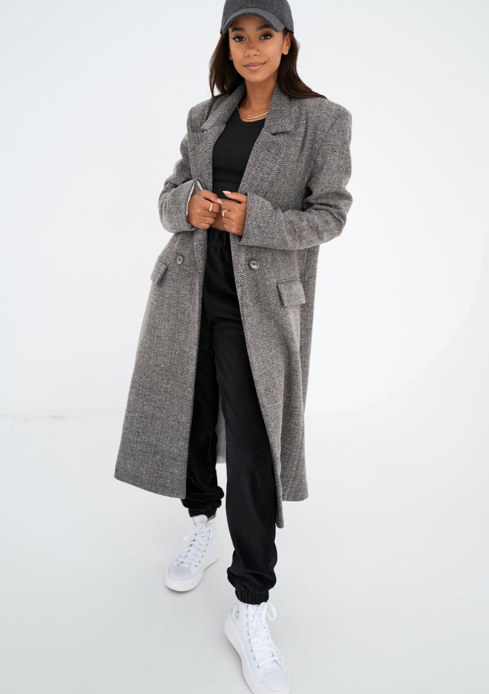 Avino - Grey chevron coat