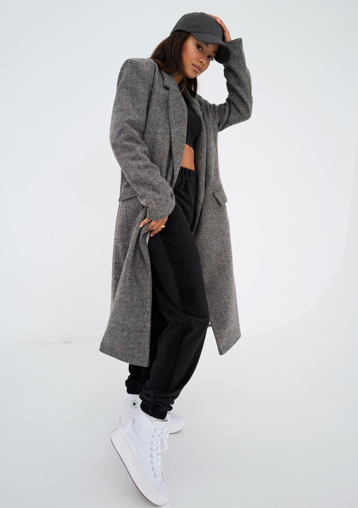 Avino - Grey chevron coat