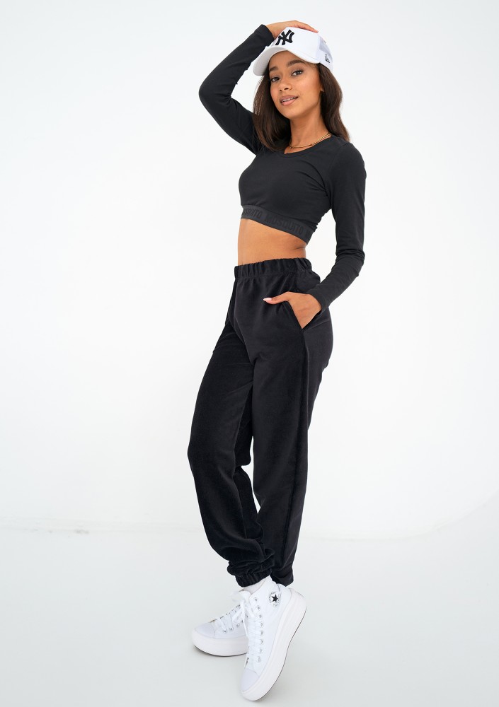 Jogg - Black corded velvet sweatpants