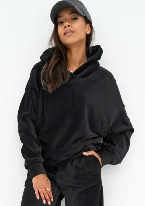 Jogg - Black corded velvet hoodie