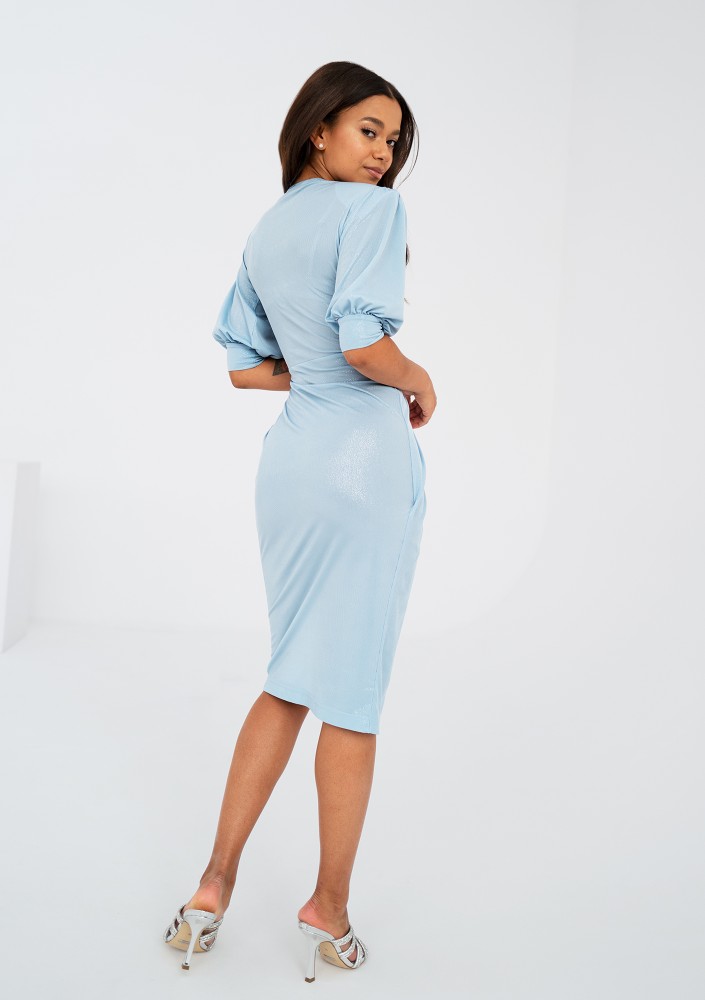 Zoela - Shiny light blue dress