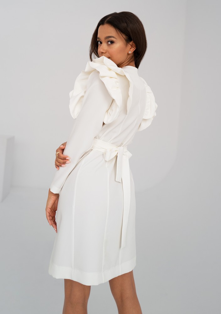 Donata - Ecrue mini wrap dress