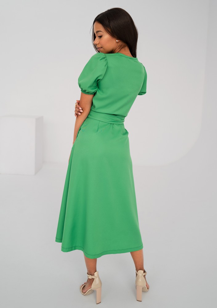 Selma - Pink spotted wrap dress