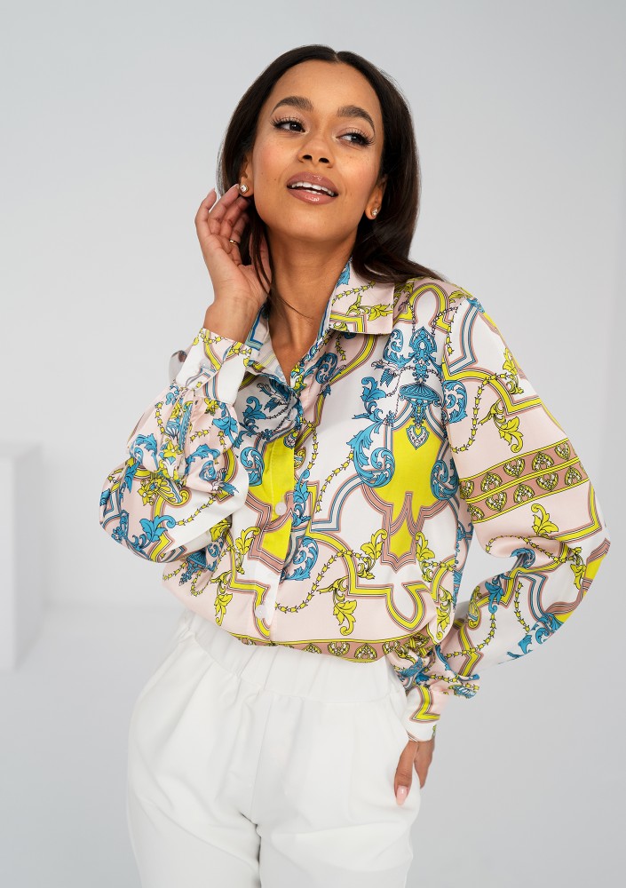Dayla - Ornamental printed satin shirt