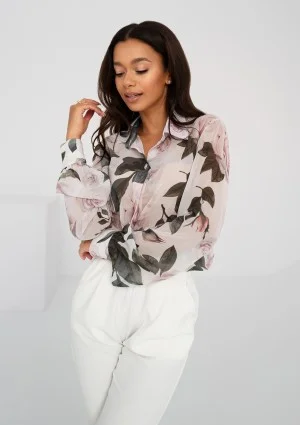 Dayla - Roses printed chiffon shirt
