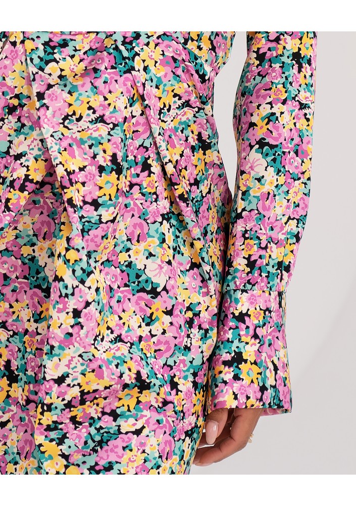 Nita - Floral printed satin mini dress