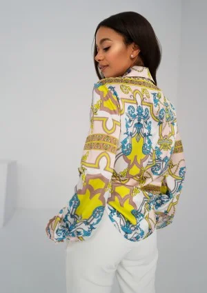 Dayla - Ornamental printed satin shirt