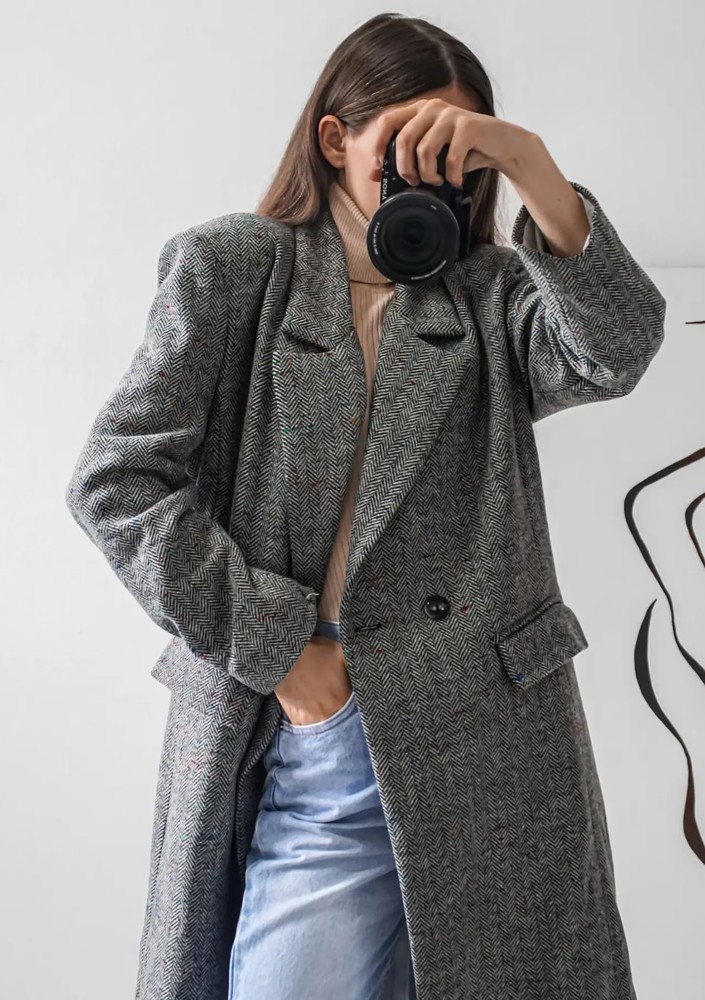 Avino - Grey chevron coat