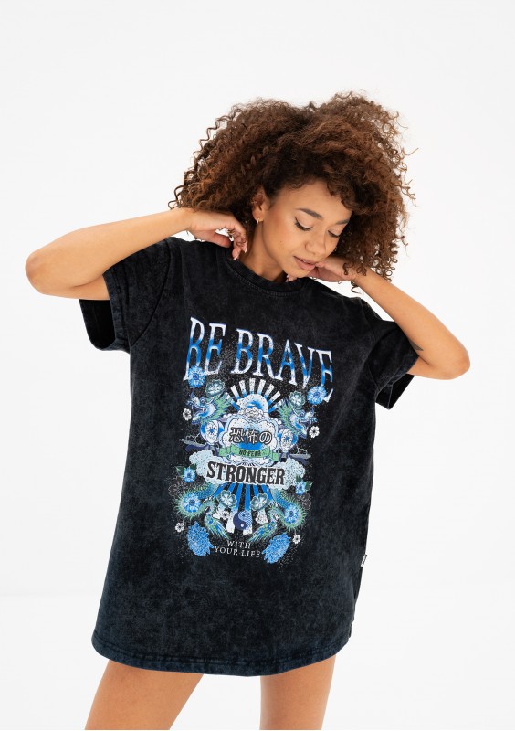 Rave - T-shirt damski vintage ,,Be Brave"