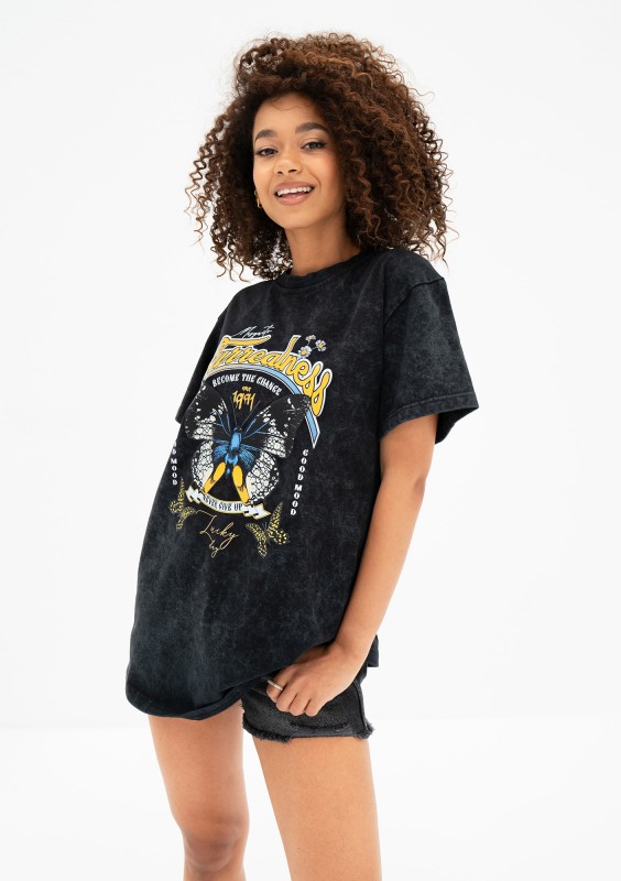 Rave - Black oversize T-shirt "Surrealness"