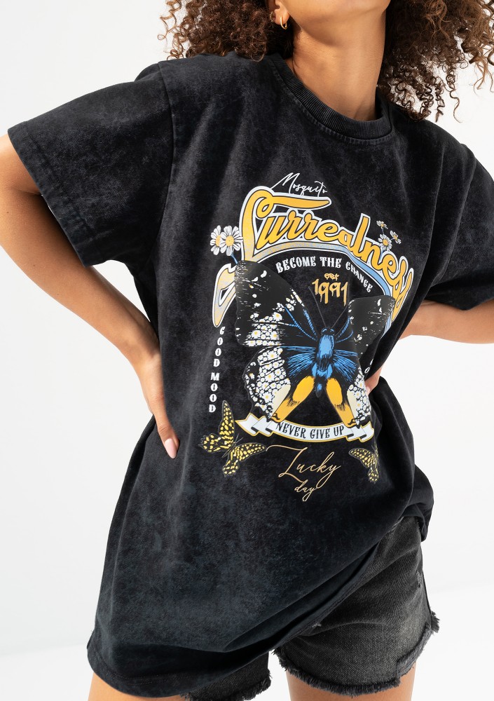 Rave - Black oversize T-shirt "Surrealness"