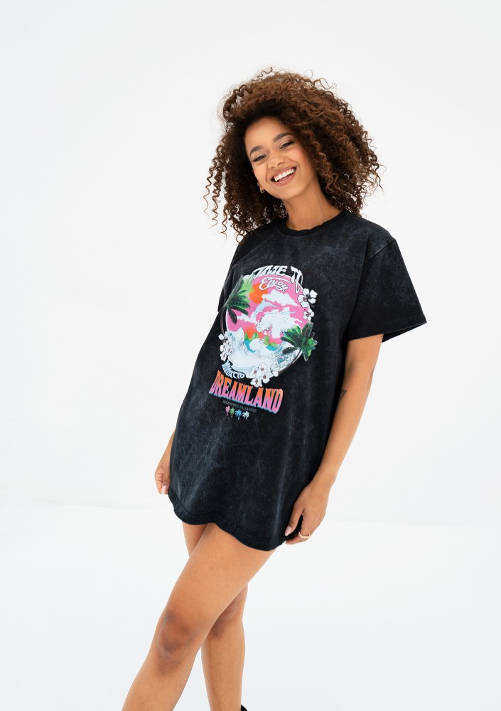 Rave - Black oversize T-shirt "Dreamland"