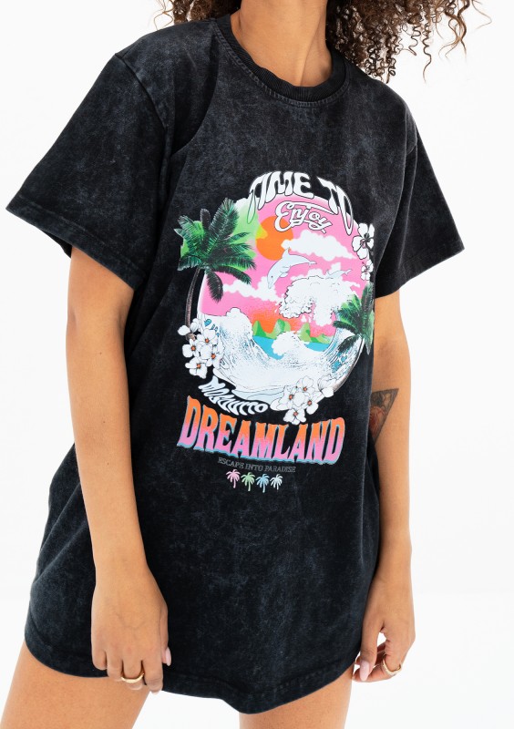 Rave - Black oversize T-shirt "Dreamland"