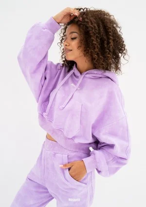 Raffy - Short lila tie dyed hoodie