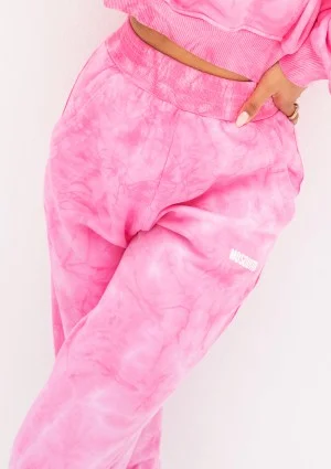 Raffy - Spodnie dresowe tie dye Różowe
