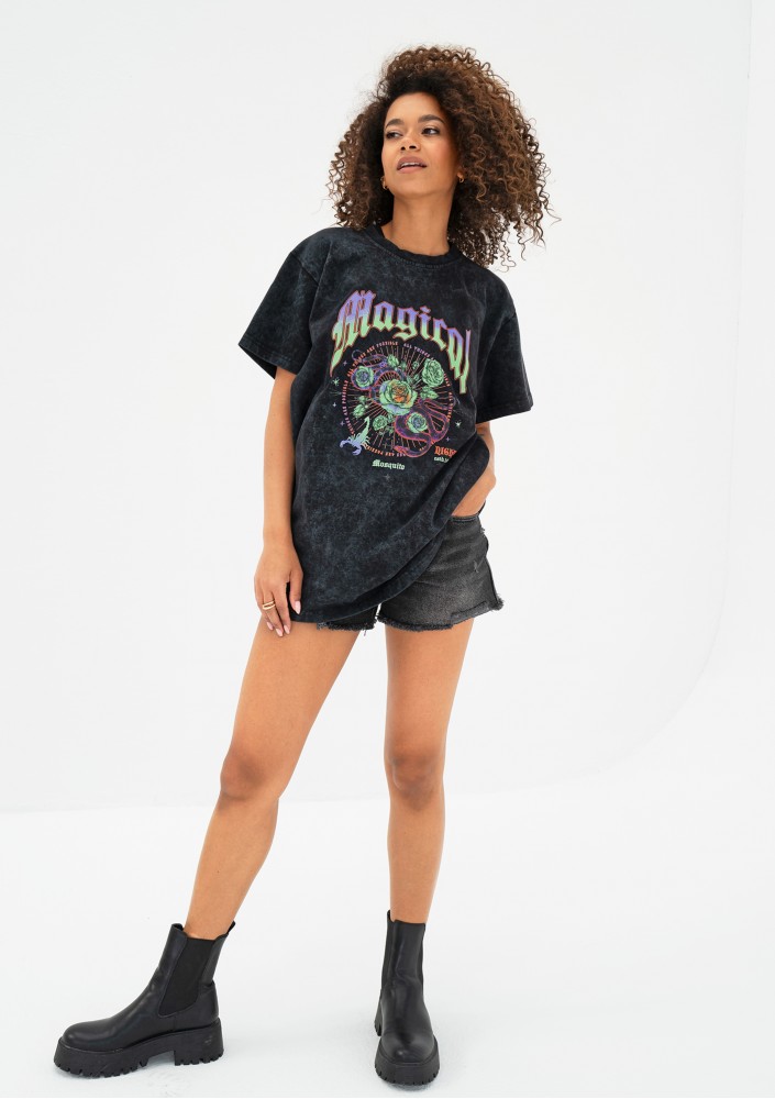 Rave - Black oversize T-shirt "Magical"