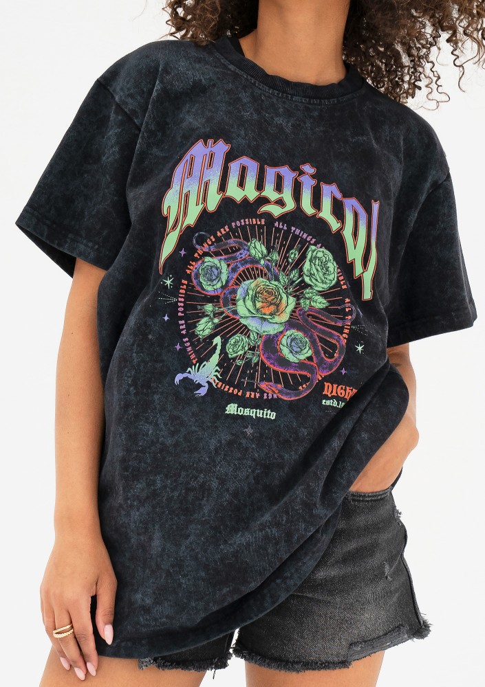 Rave - Black oversize T-shirt "Magical"