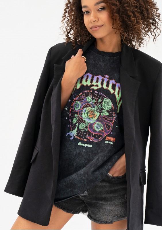 Rave - Black oversize T-shirt "Magical"