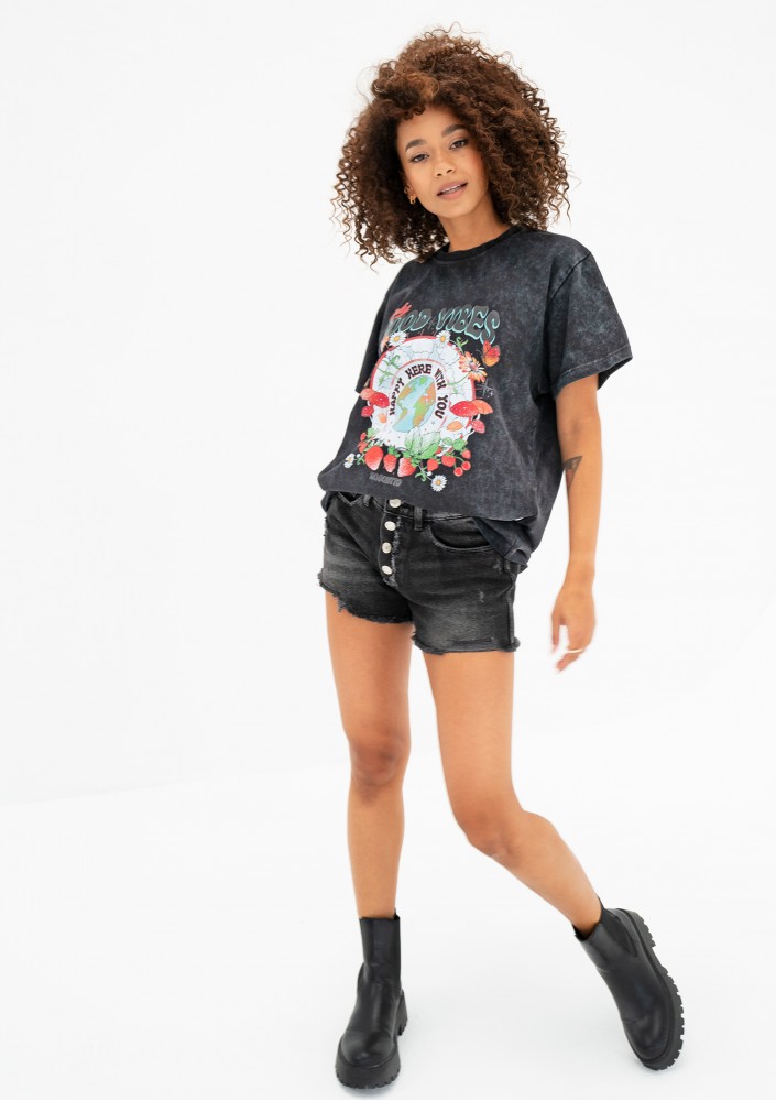 Rave - T-shirt damski vintage ,,Only Good Vibes"