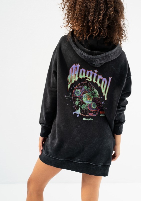 Viper - Black vintage wash hoodie "Magical"