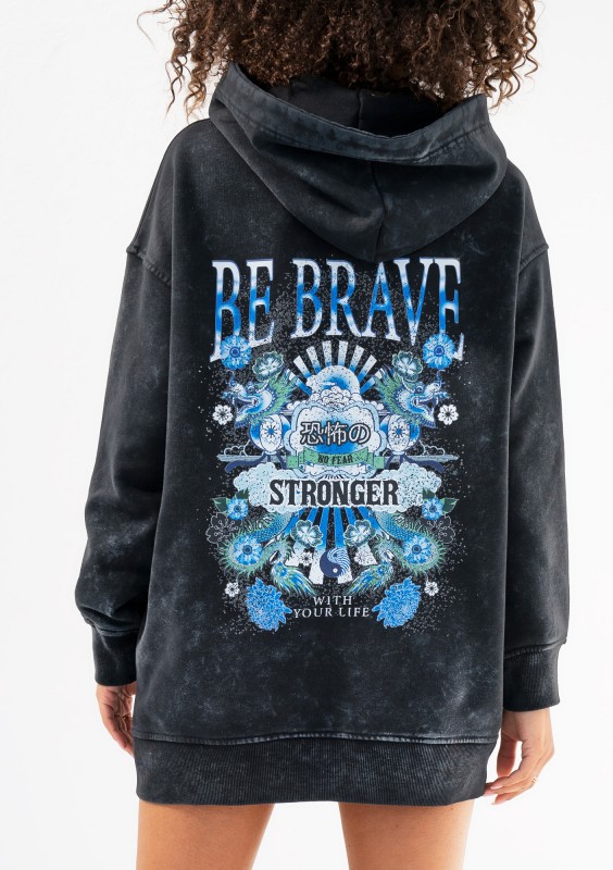 Viper - Bluza z kapturem vintage ,,Be Brave"