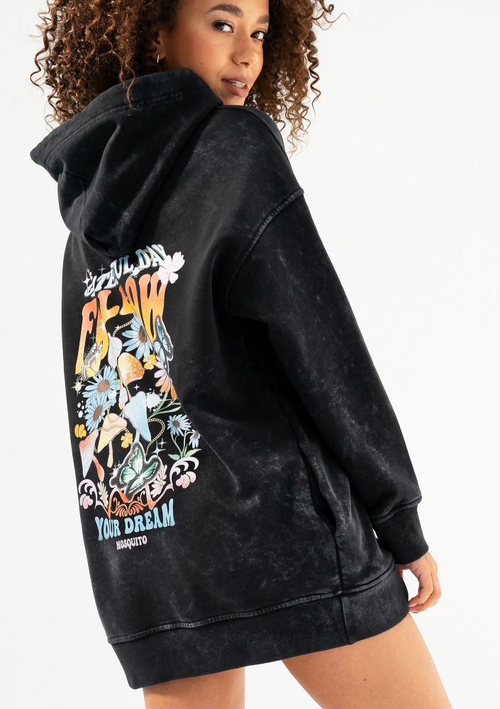 Viper - Black vintage wash hoodie "Follow Your Dream"