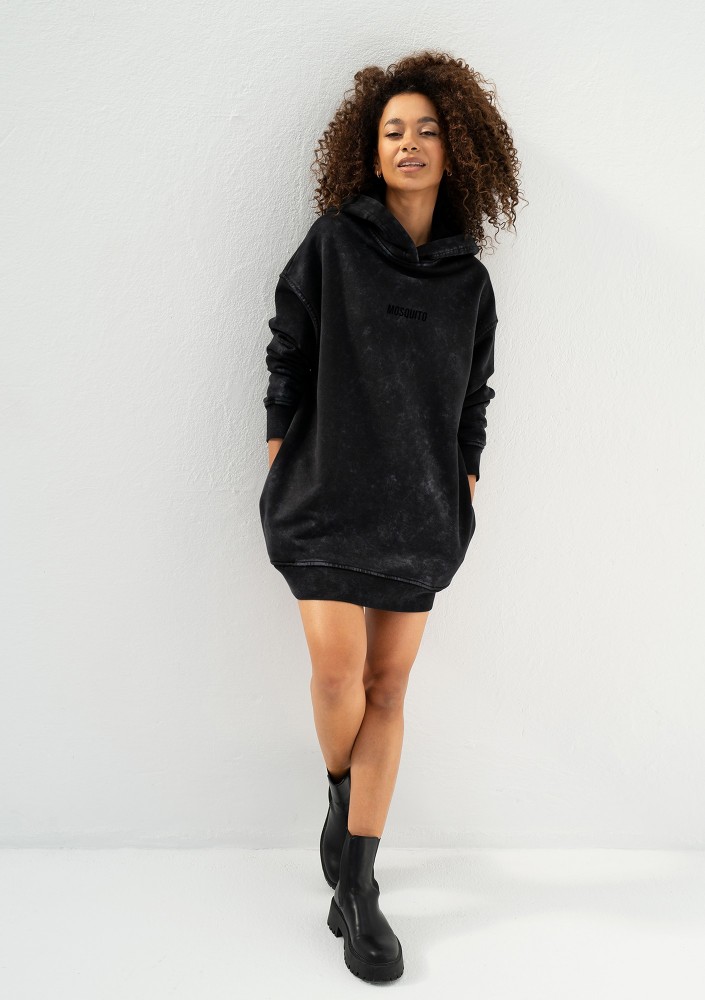 Viper - Black vintage wash hoodie Basic