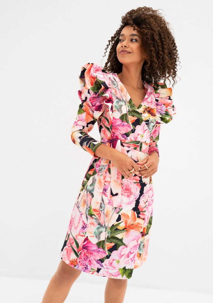 Donata - Floral mini wrap dress