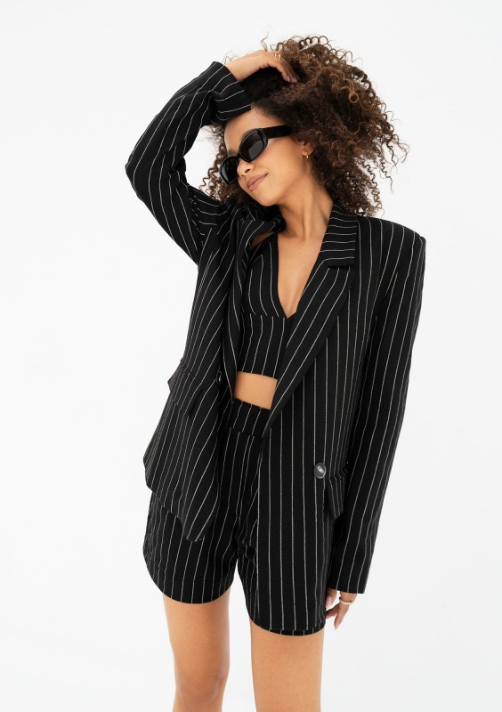 Ivy - Black striped shorts