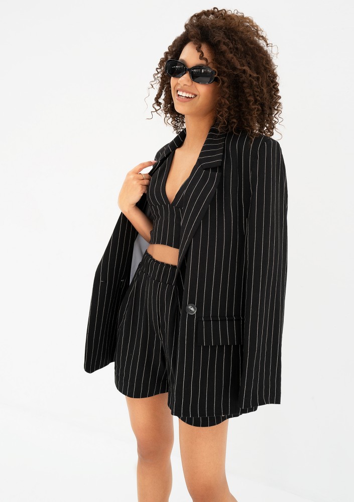 Ivy - Black striped blazer