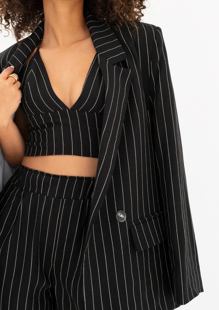 Ivy - Black striped blazer