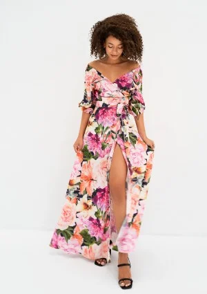Serina - Pink floral maxi dress