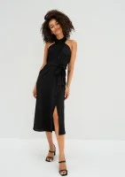 Evita - Black rayon midi dress