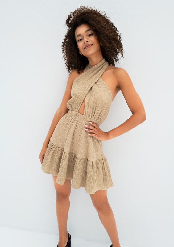 Marita - Beige mini dress