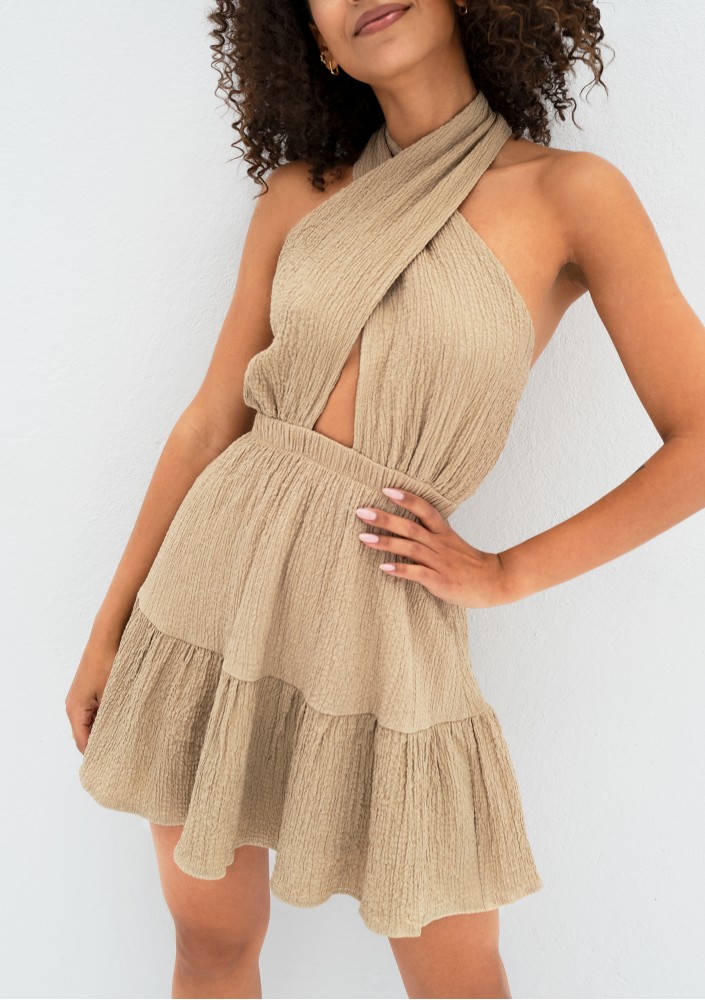 Marita - Beige mini dress