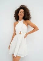 Marita - White rayon mini dress