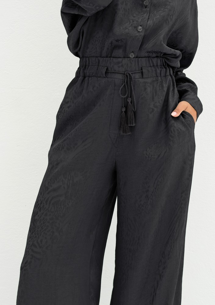 Cancun - Jacquard black boho pants
