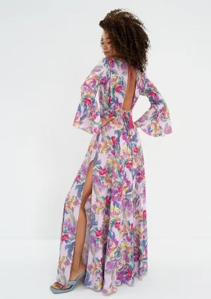 Aliyah - Letnia sukienka maxi w kwiaty Lila