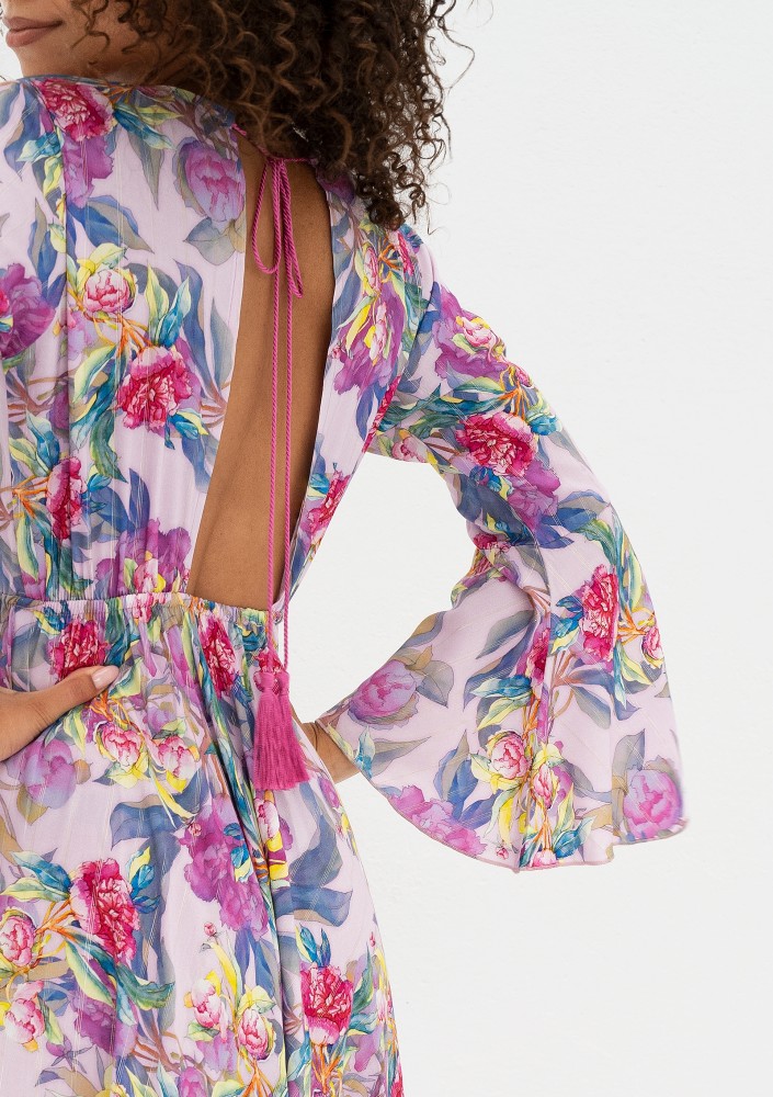 Aliyah - Letnia sukienka maxi w kwiaty Lila