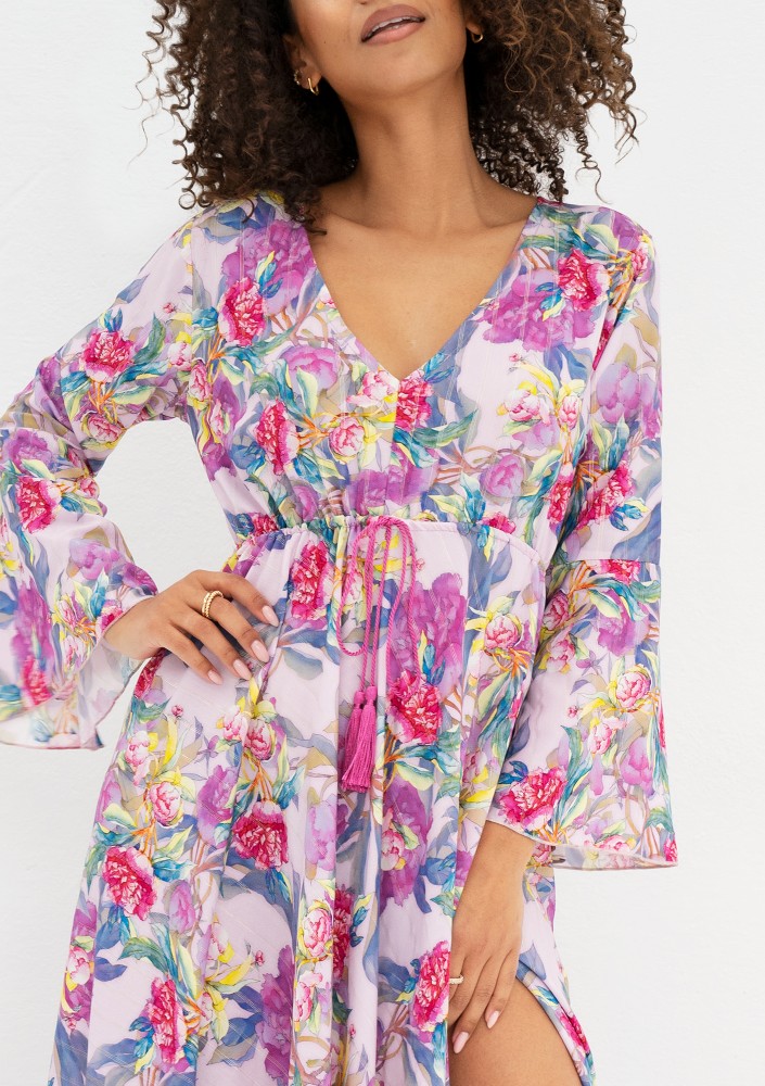 Aliyah - Letnia sukienka maxi w kwiaty Lila