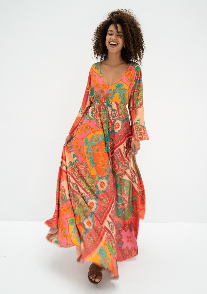 Aliyah - Boho patterned maxi dress
